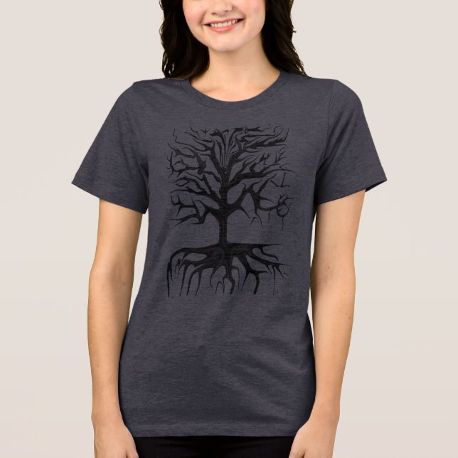 Goth Tree Halloween Tree Tri-Blend Shirt (Front)