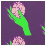 goth valentine creepy human heart green hand  fabric