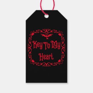 Goth Valentine Key To My Heart Red