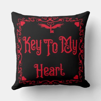 Goth Valentine Key To My Heart Red