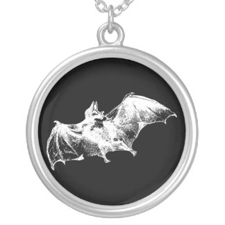 Goth Vampire Bat Sterling Silver Necklace