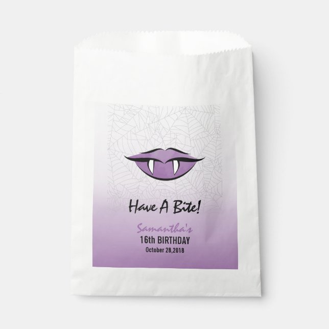 Goth Vampire Lips Halloween Birthday Favor Bags (Front)