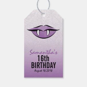 Goth Vampire Lips Halloween Birthday Gift Tag