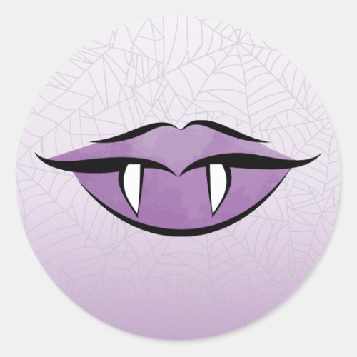 Goth Vampire Lips Halloween Birthday Round Sticker