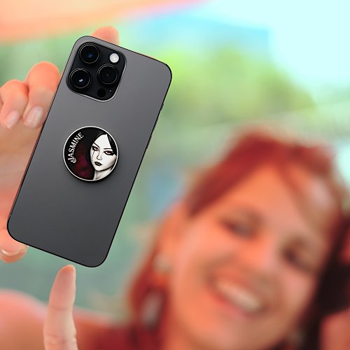 Goth Vampire Woman Personalized PopSocket