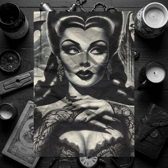 Goth Vampire Woman Tissue Paper (Creator Uploaded)