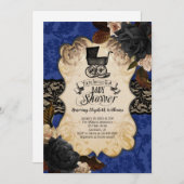 Goth Victorian Blue Baby Shower Invitation (Front/Back)