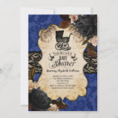 Goth Victorian Blue Baby Shower Invitation (Front)