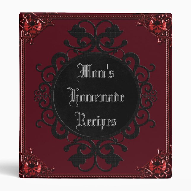Goth Victorian Custom Personalized Recipe Binder (Front)