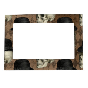 Goth Victorian Skulls Vintage Hat Dark Rhombuses Magnetic Frame