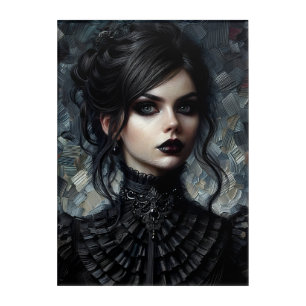 Goth Victorian Woman In Black Acrylic Print