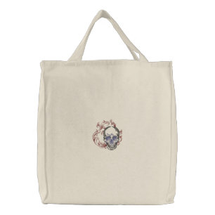 Goth Vintage Baroque Skull Emb Tote Bag