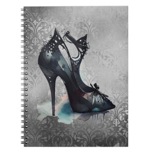 Goth Vogue Grunge  Teal Splash Stiletto High Heel Notebook