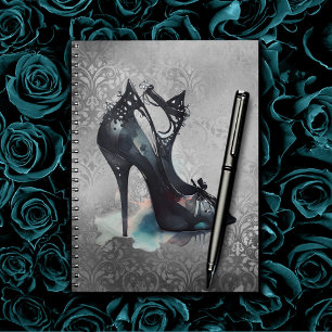 Goth Vogue Grunge   Teal Splash Stiletto High Heel Notebook