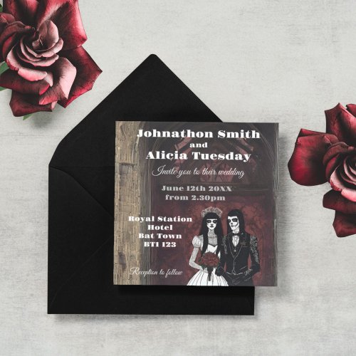 Goth wedding Dark and Gothic mood Invitation