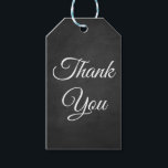 Goth Wedding Elegant Black Chalkboard Thank you  Gift Tags<br><div class="desc">Saying thank you to friends and family has never been easier than with this elegant black chalkboard thank you wedding favor / gift tag. Black chalkboard tags are perfect for * weddings - grunge, goth, elegant, halloween, summer, fall, winter * party favors - anniversary, engagements, birtdhay * businesses * fundraisers...</div>