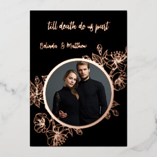 Goth Wedding Photo Foil Invitation