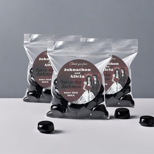 Goth Wedding Sticker Favor Label favours (Creator Uploaded)
