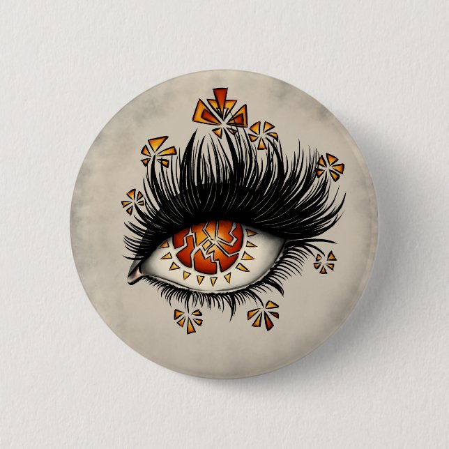 Goth weird eye art witchy button (Front)