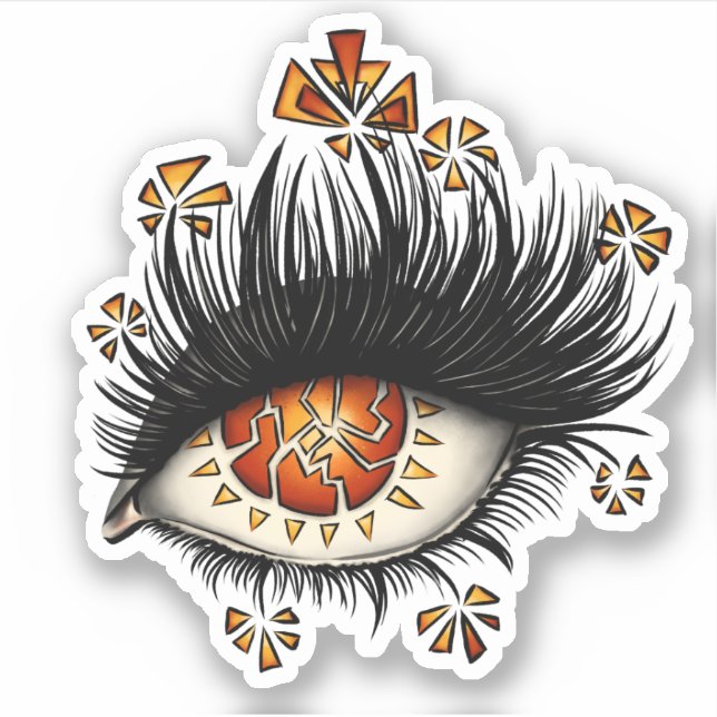 Goth weird eye art witchy sticker (Front)
