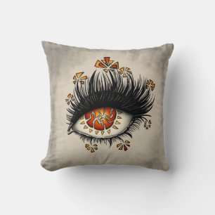 Goth weird eye art witchy throw pillow