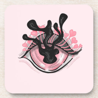 Goth Weird Pink Eye Creepy Horror Magical Witch Beverage Coaster