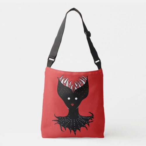 Goth Witchy Demon Girl Horror Crossbody Bag