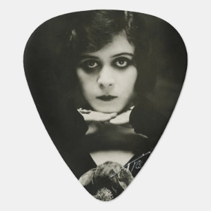 goth woman vintage photography antique photos guitar pick