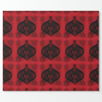Goth Wrapping Paper With Skull Ornament by XmasFun at Zazzle