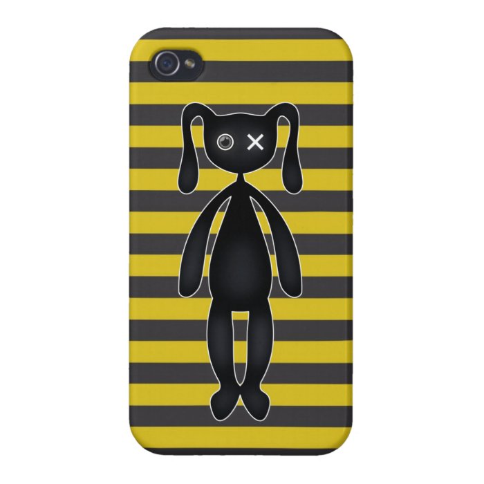 Goth Yellow and Black Bunny iPhone 4/4S Covers