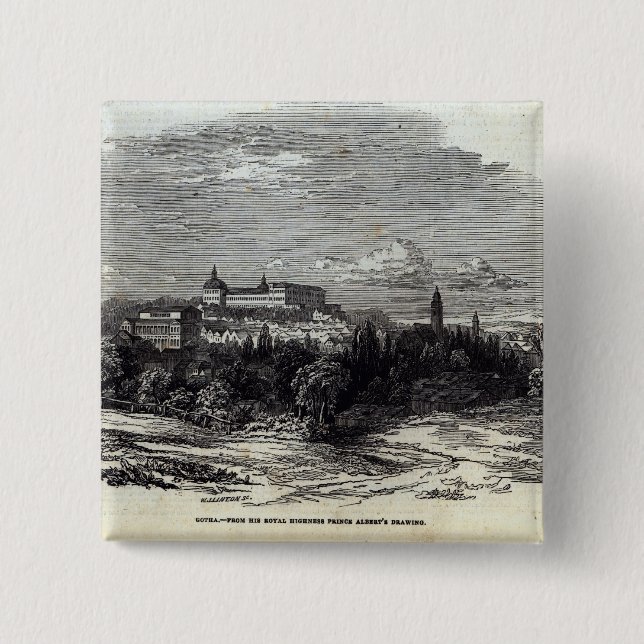 Gotha, engraved by W.J. Linton Pinback Button (Front)