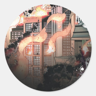 Gotham Burning Classic Round Sticker