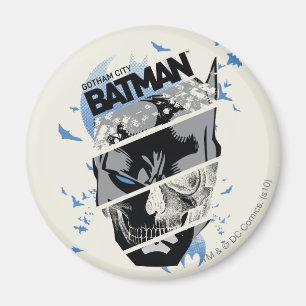 Gotham City Batman Skull Collage Magnet