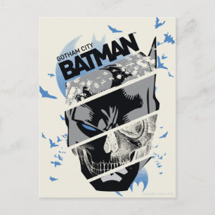 Gotham City Batman Skull Collage Postcard
