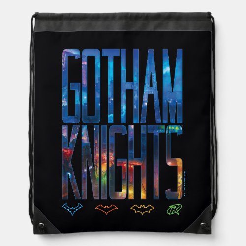 Gotham Knights City Lettering Drawstring Bag