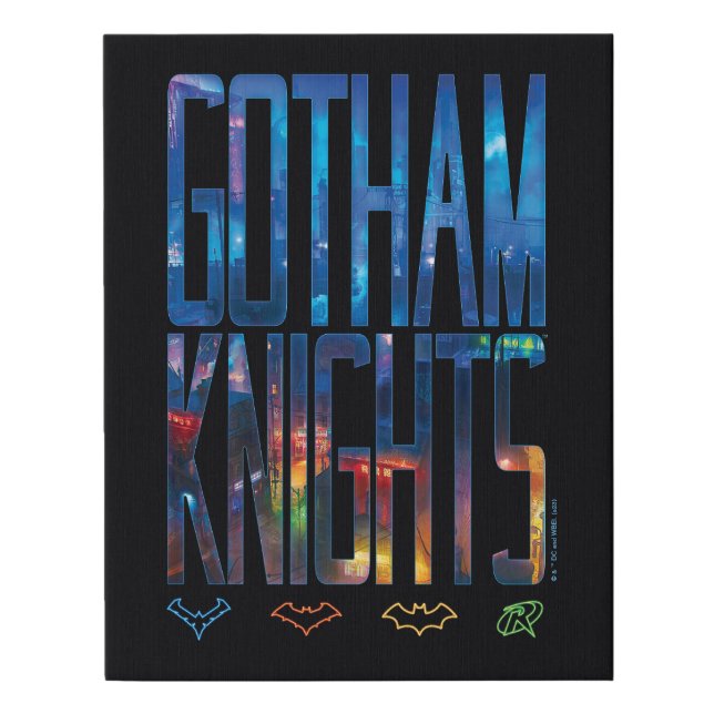 Gotham Knights City Lettering Faux Canvas Print (Front)