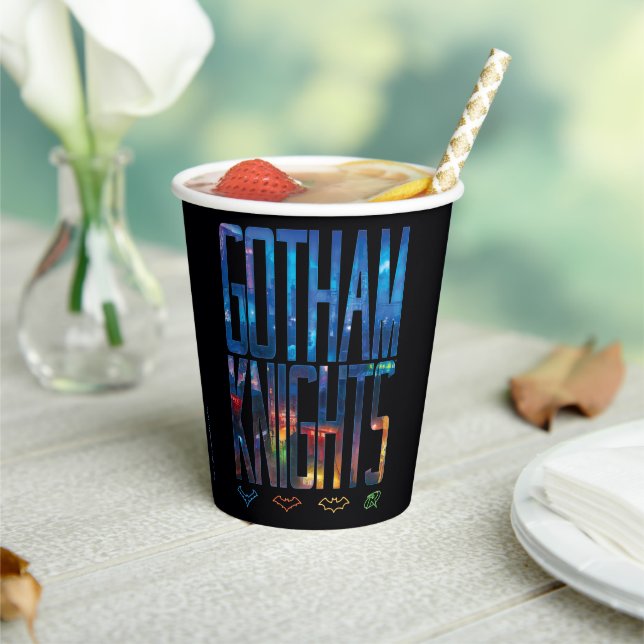 Gotham Knights City Lettering Paper Cups (Insitu)