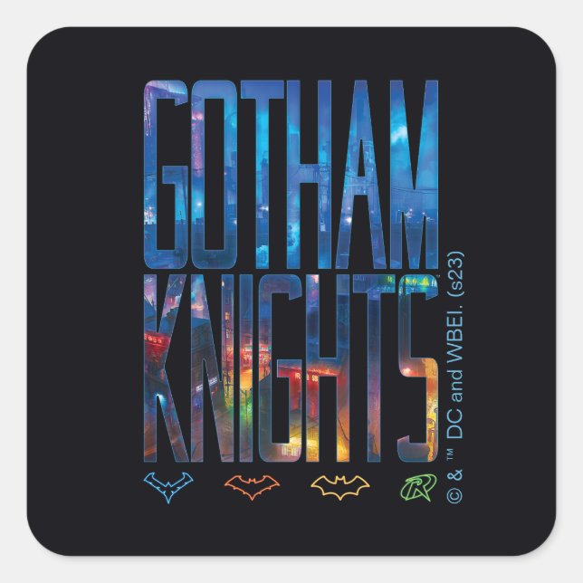 Gotham Knights City Lettering Square Sticker (Front)