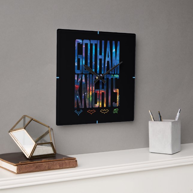 Gotham Knights City Lettering Square Wall Clock (Office)