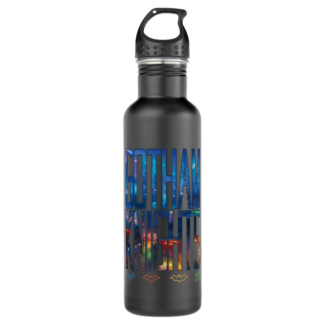 Gotham Knights City Lettering Stainless Steel Water Bottle (Front)