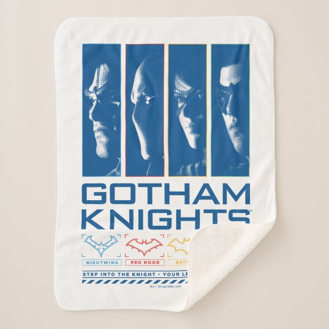 Gotham Knights Face Panels Sherpa Blanket (Front)