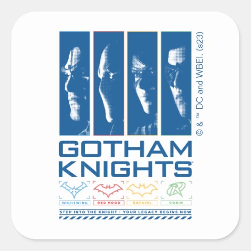 Gotham Knights Face Panels Square Sticker
