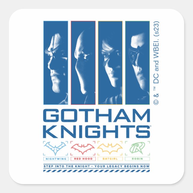 Gotham Knights Face Panels Square Sticker (Front)