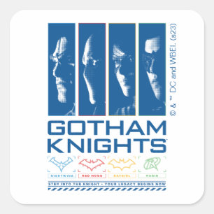 Gotham Knights Face Panels Square Sticker