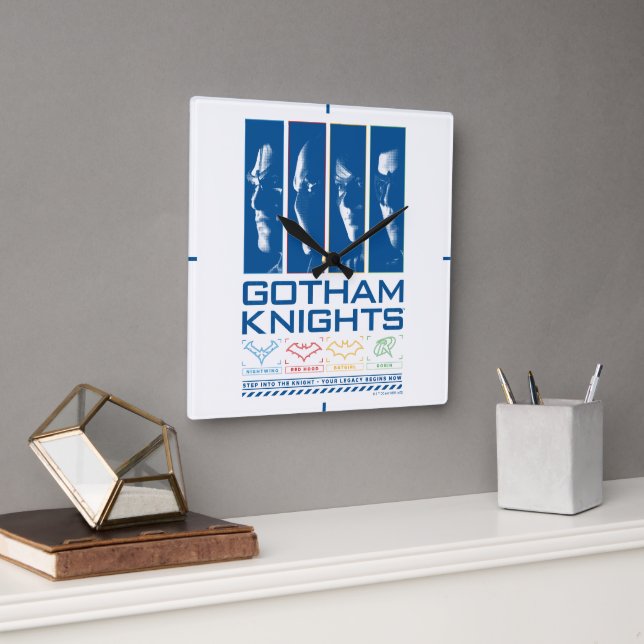 Gotham Knights Face Panels Square Wall Clock (Office)