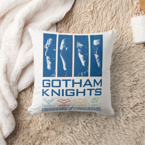 Gotham Knights Face Panels Throw Pillow