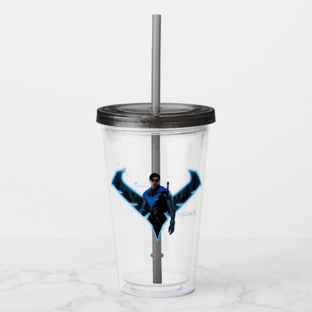Gotham Knights Nightwing in Logo Acrylic Tumbler (Front)