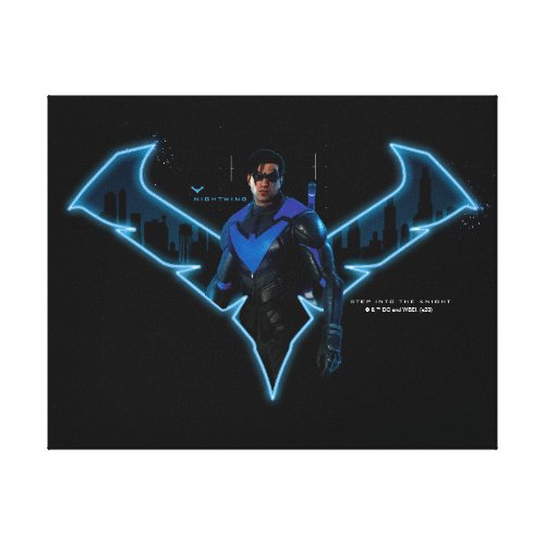 Gotham Knights Nightwing in Logo Canvas Print
