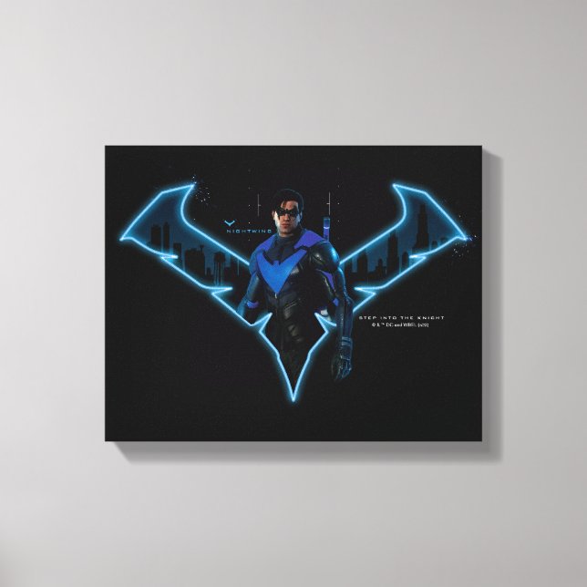 Gotham Knights Nightwing in Logo Canvas Print (Front)