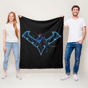 Gotham Knights Nightwing in Logo Fleece Blanket